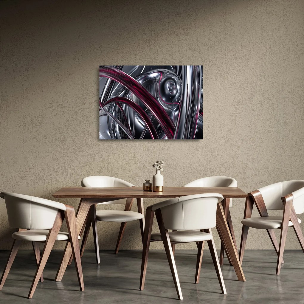 Szürke absztrakció kép (üvegen) (70x50 cm)
