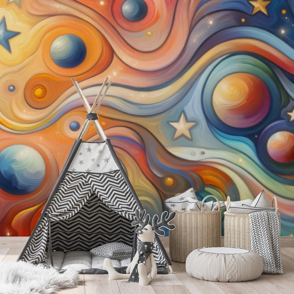 Fotótapéta - Színes festett univerzum (147x102 cm)