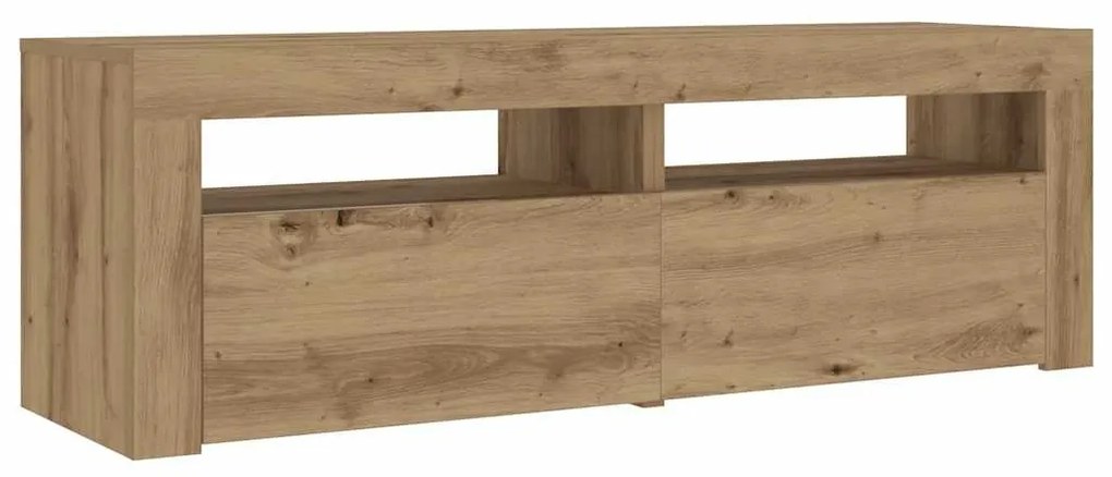 2 db kézműves tölgy színű éjjeliszekrény LED-del 60 x 35 x 40cm