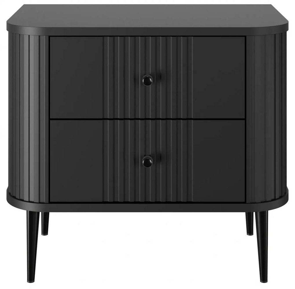 Vesper éjjeliszekrény készlet 56 cm - fekete / fekete lábak