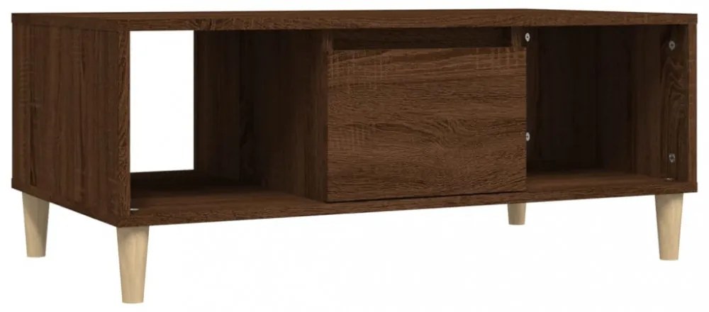 barna tölgyszínű szerelt fa dohányzóasztal 90x50x36,5 cm
