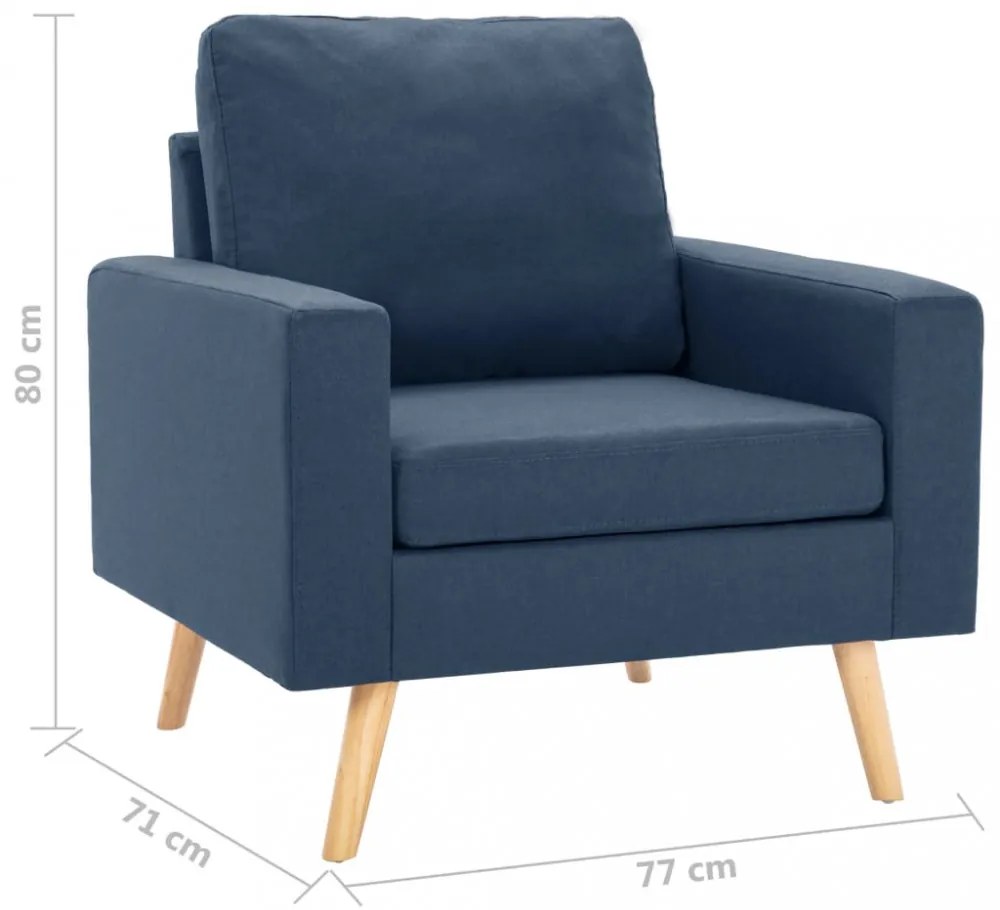 vidaXL kék szövetfotel