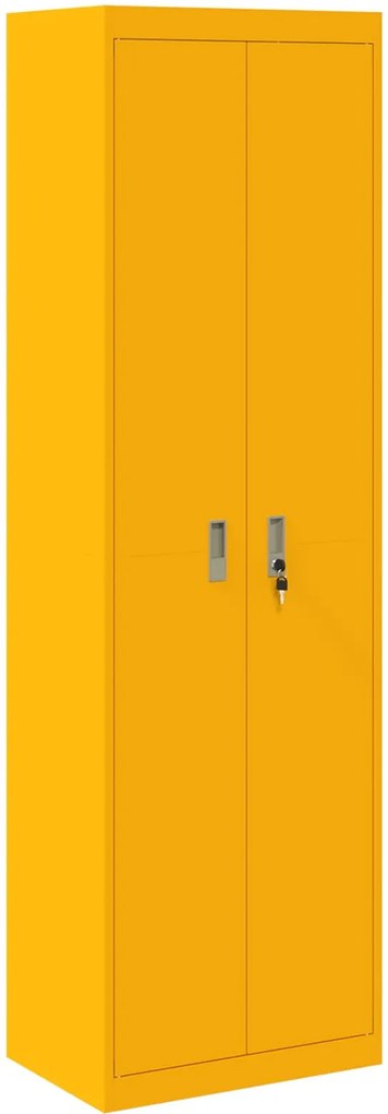 vidaXL Tárolószekrény Mustár sárga 60 x 40 x 200 cm Acél