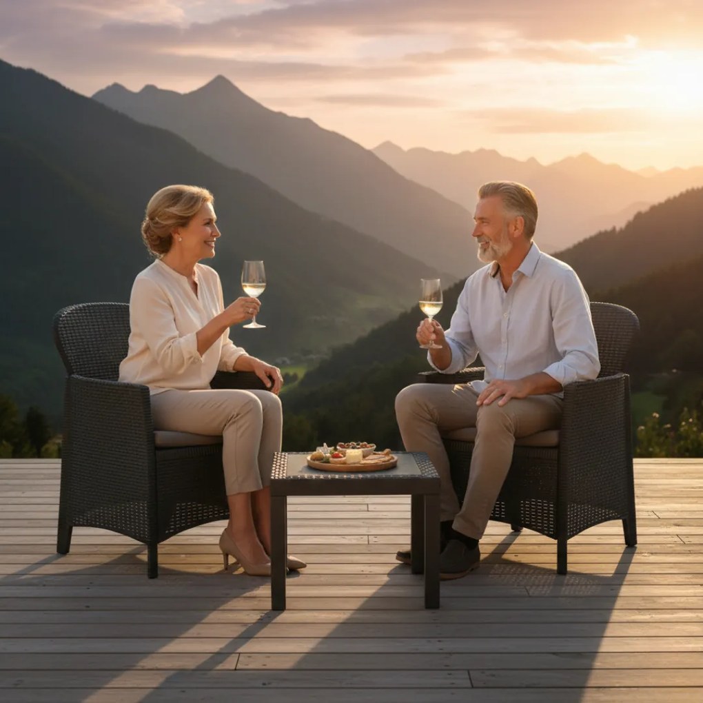 Kerti garnitúra AKITA, 3 részes, antracit színben I.P.A.E-Progarden