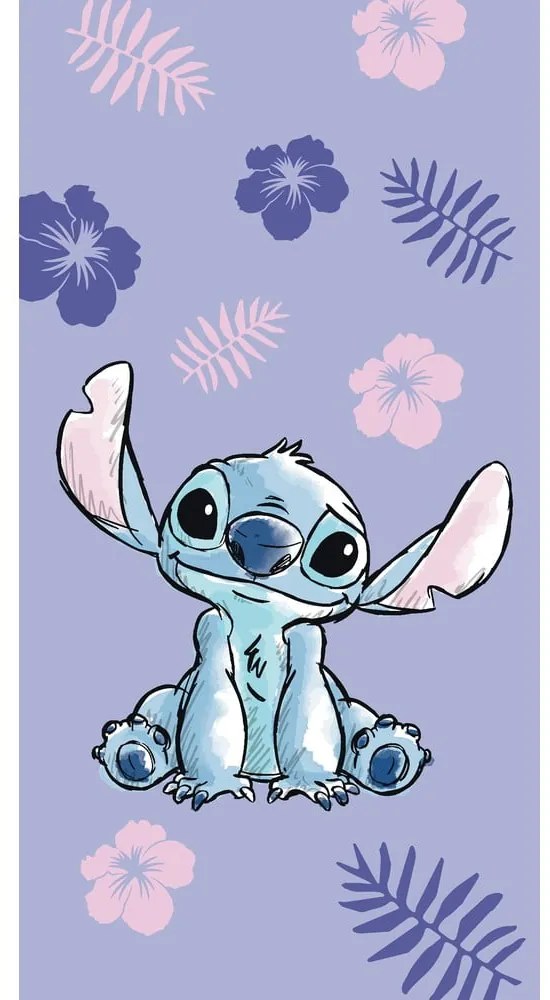 Lila pamut gyerek fürdőlepedő 70x140 cm Lilo and Stitch – Jerry Fabrics