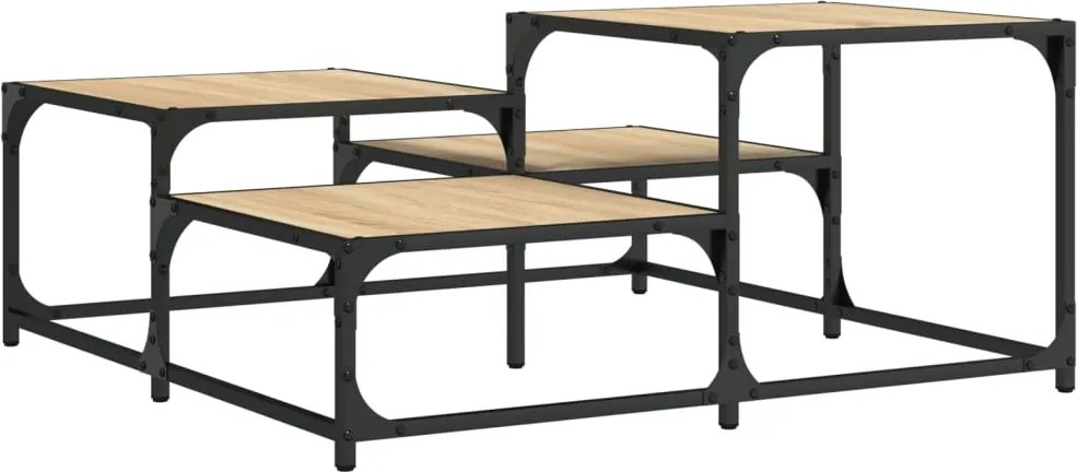 vidaXL sonoma tölgy színű szerelt fa dohányzóasztal 87,5x87,5x40 cm