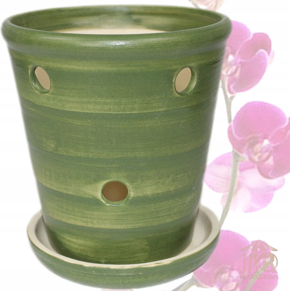 Kerámia kaspó orchideákhoz Ø-14 cm csészealj