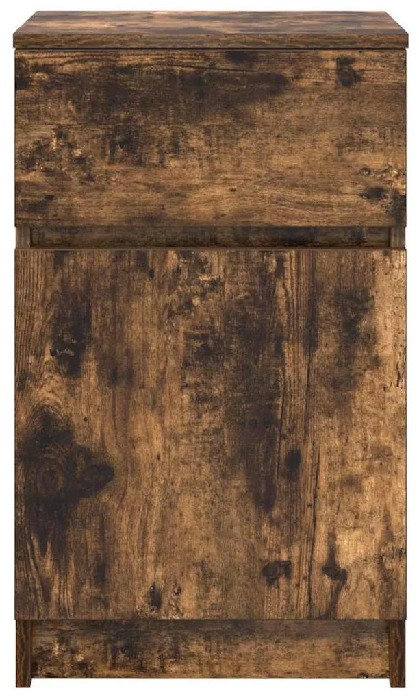 2 db füstös tölgy színű szerelt fa éjjeliszekrény 39x35x65 cm