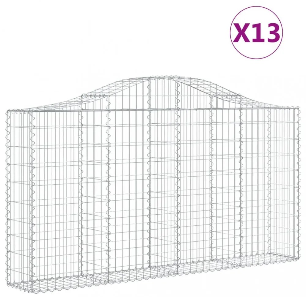 13 db íves horganyzott vas gabion kosár 200x30x100/120 cm