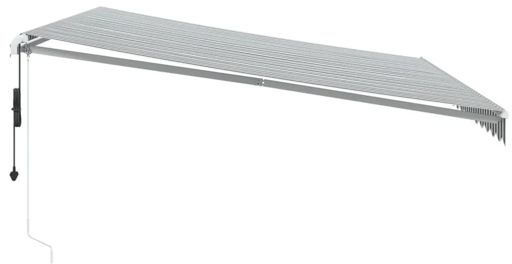antracitszürke-fehér LED-es automata napellenző 450 x 300 cm