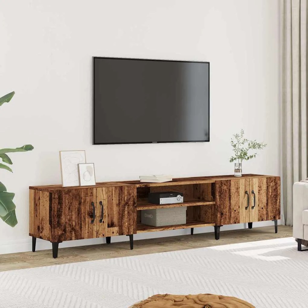 antik fa színű szerelt fa TV-szekrény 180 x 31,5 x 40 cm