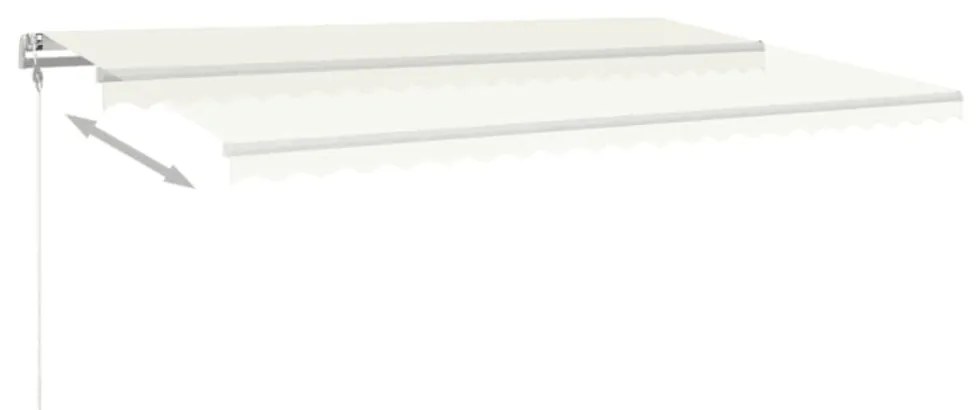 krémszínű automata szélérzékelős és LED-es napellenző 500x350cm