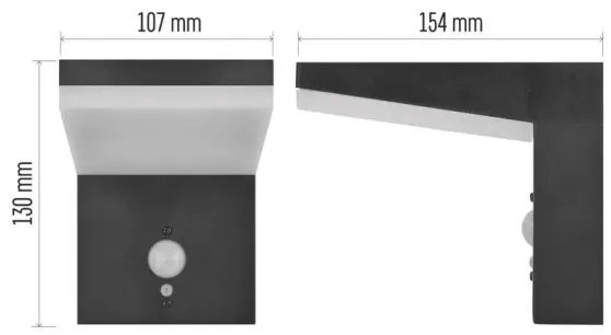 LED napelemes fali lámpa érzékelővel LED/4,4W/3,7V 2200 mAh IP44