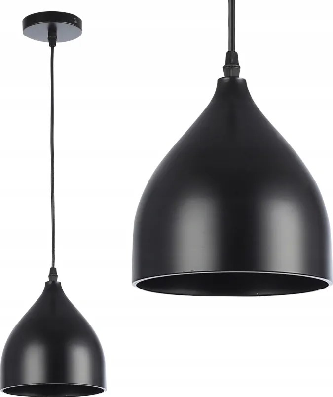 Mennyezeti lámpa függeszték Led csillár E27 lámpatest Loft fekete