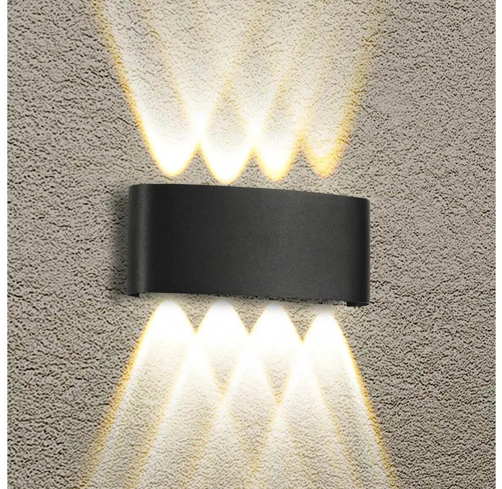 Brilagi - LED kültéri fali lámpatest FLAREBOX LED/8W/230V fekete IP65