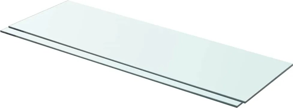 vidaXL 2 db átlátszó üveg paneles polc 80 x 25 cm