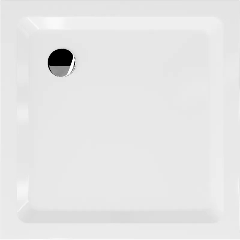 Mexen SLIM - Négyzet alakú zuhanytálca 100x100x5cm + króm szifon, fehér, 40101010