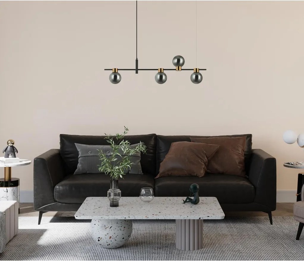 ITALUX PND-5225-4-BK-SG BLETTER Többágú Függesztett Lámpa Fekete, Füstös G9 IP20