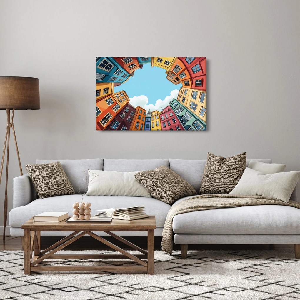 Kép - Házak között (90x60 cm)