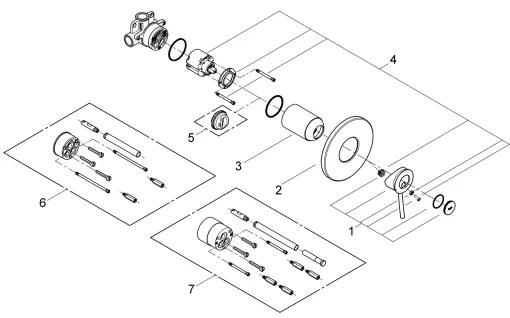 GROHE 29048000 - BAUCLASSIC zuhanycsaptelep, fényes króm