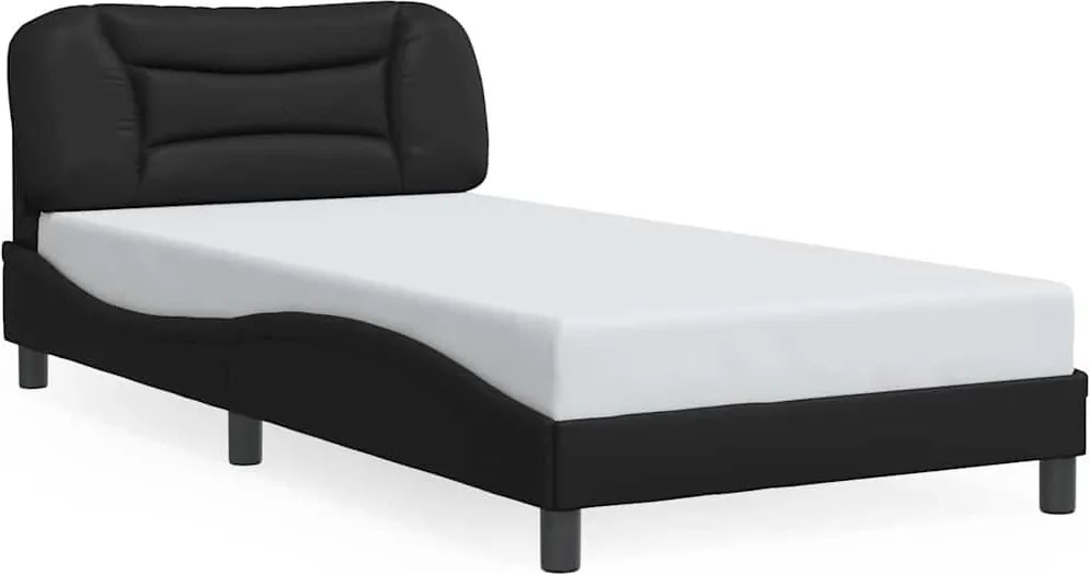 vidaXL fekete műbőr ágykeret matrac nélkül Hvar 100x200 cm