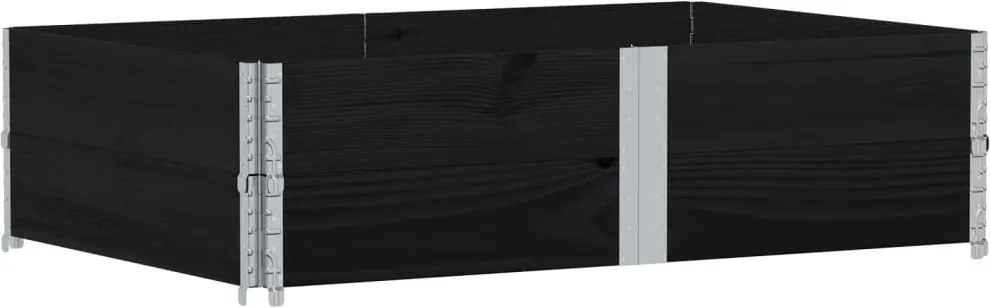 vidaXL 2 db fekete tömör fenyőfa raklapmagasító 150 x 100 cm