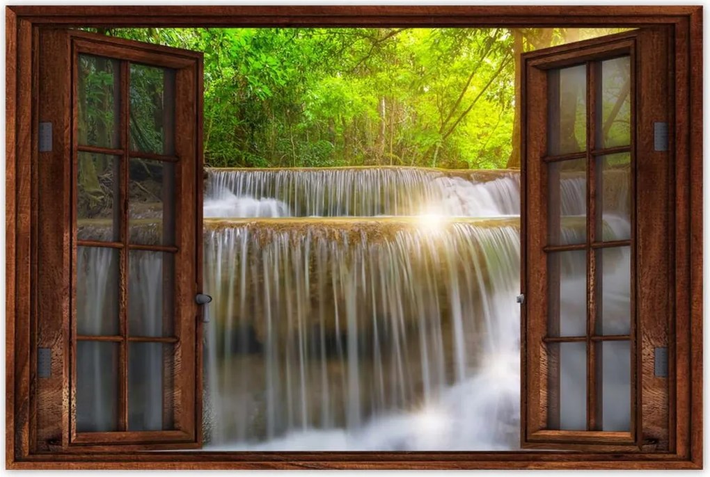 Poszterek 90x60 Ázsiai tájkép Vízesés