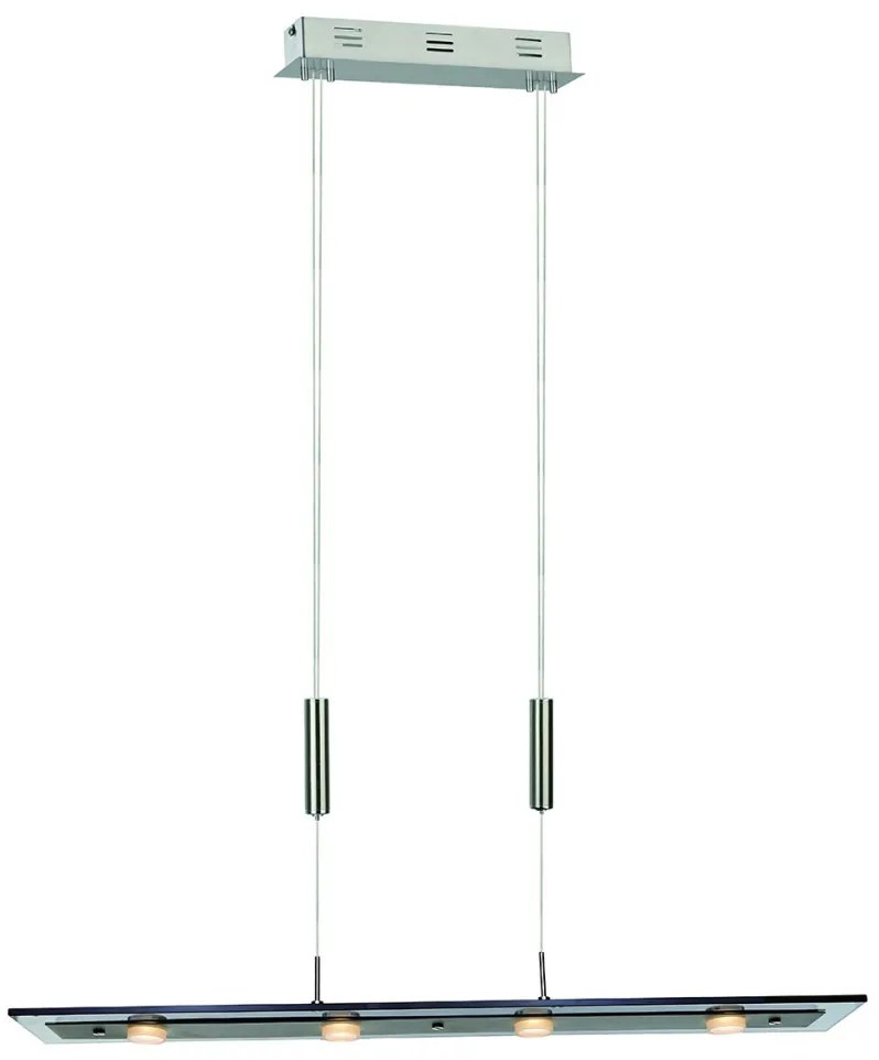 ITALUX P0795A-SMOKY SAVIO Modern Led Függesztett Lámpa Króm, Fekete, Átlátszó LED IP20