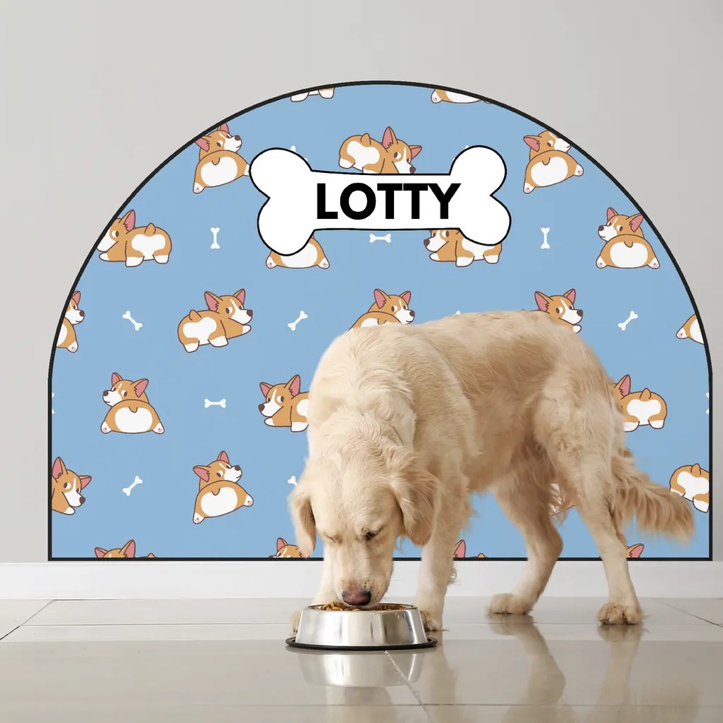 PIPPER. Védő textil falmatrica – Ív – Corgi Méret: 83x60cm, Indíték: névvel