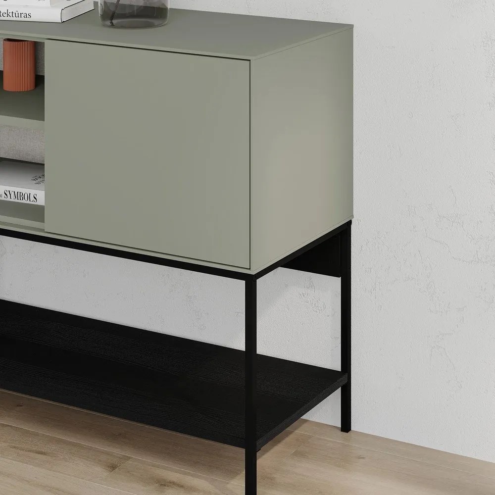 Zöld-fekete komód 180x80x40 cm Amira – Marckeric