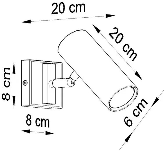 Fali spotlámpa DIREZIONE 1xGU10/40W/230V fekete