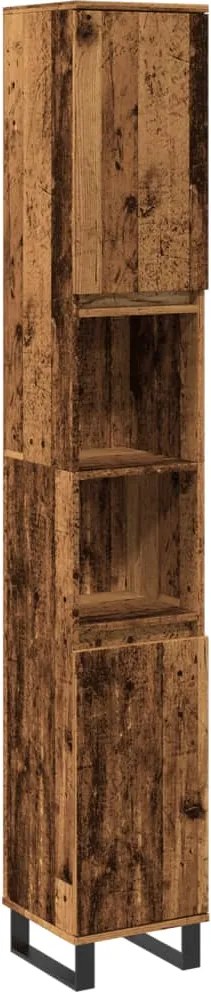 vidaXL antik fa színű szerelt fa fürdőszobaszekrény 30 x 30 x 190 cm