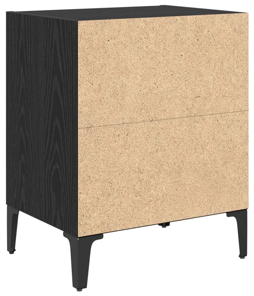 Éjjeli Szekrények 2 db Fekete Tölgy 40x30x50 cm Mérnöki Fa