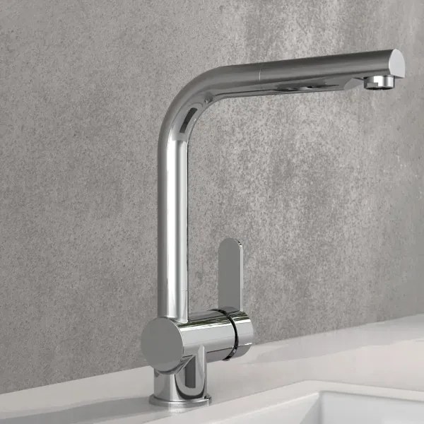 Schütte 79700 - LONDON konyhai csaptelep kihúzható zuhanyfejjel, fényes króm