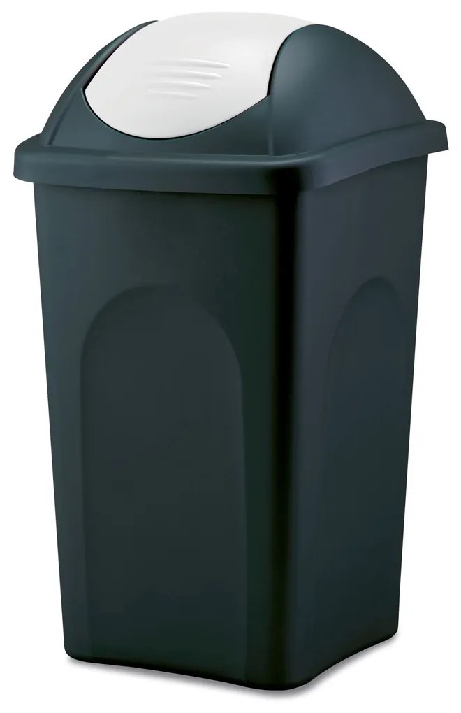 STEFANPLAST Multipat 60 l-es hulladékgyűjtő, fekete, fehér fedéllel