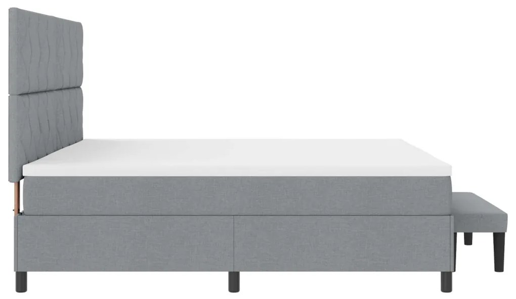 Box Spring Ágy Matraccal és PadVilágosszürke 200x200 cm Szövet