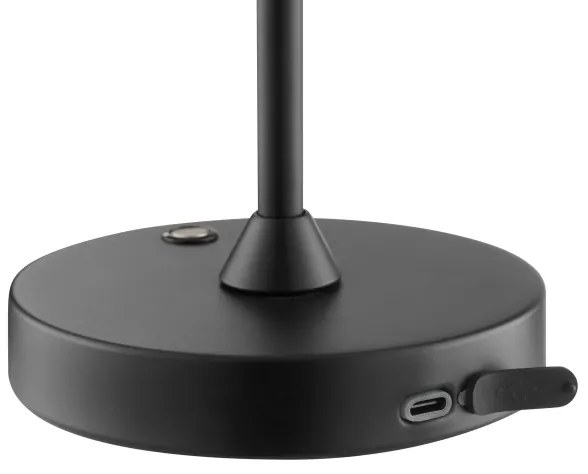 Brilliant - dimmelhető, tölthető érintésvezérelt asztali lámpa ELORA LED/2,5W/5V 2700K IP44 fekete