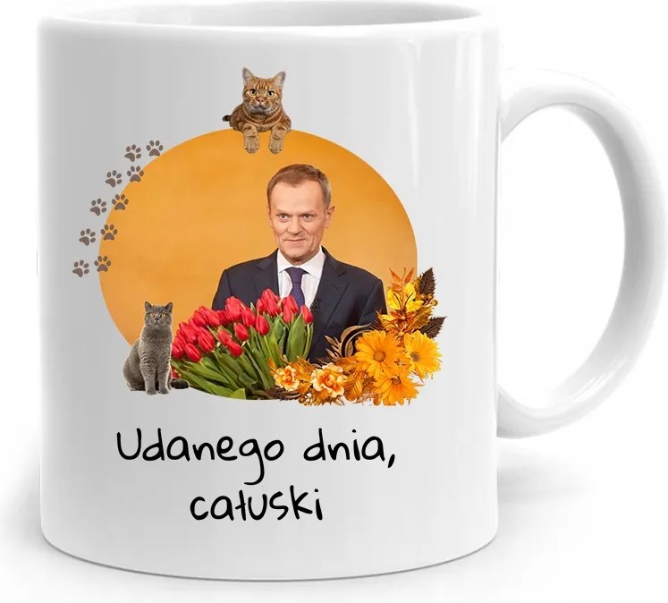 Donald Tusk Bögre Sikeres Nap Platformja fényképes nyomtatással