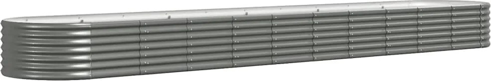 vidaXL szürke horganyzott acél kerti magaságyás 440x80x36 cm
