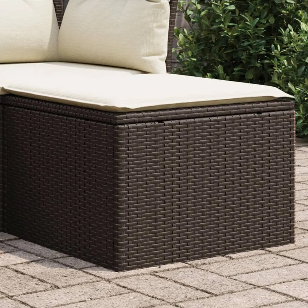 Barna polyrattan kerti szék párnával 55 x 55 x 37 cm