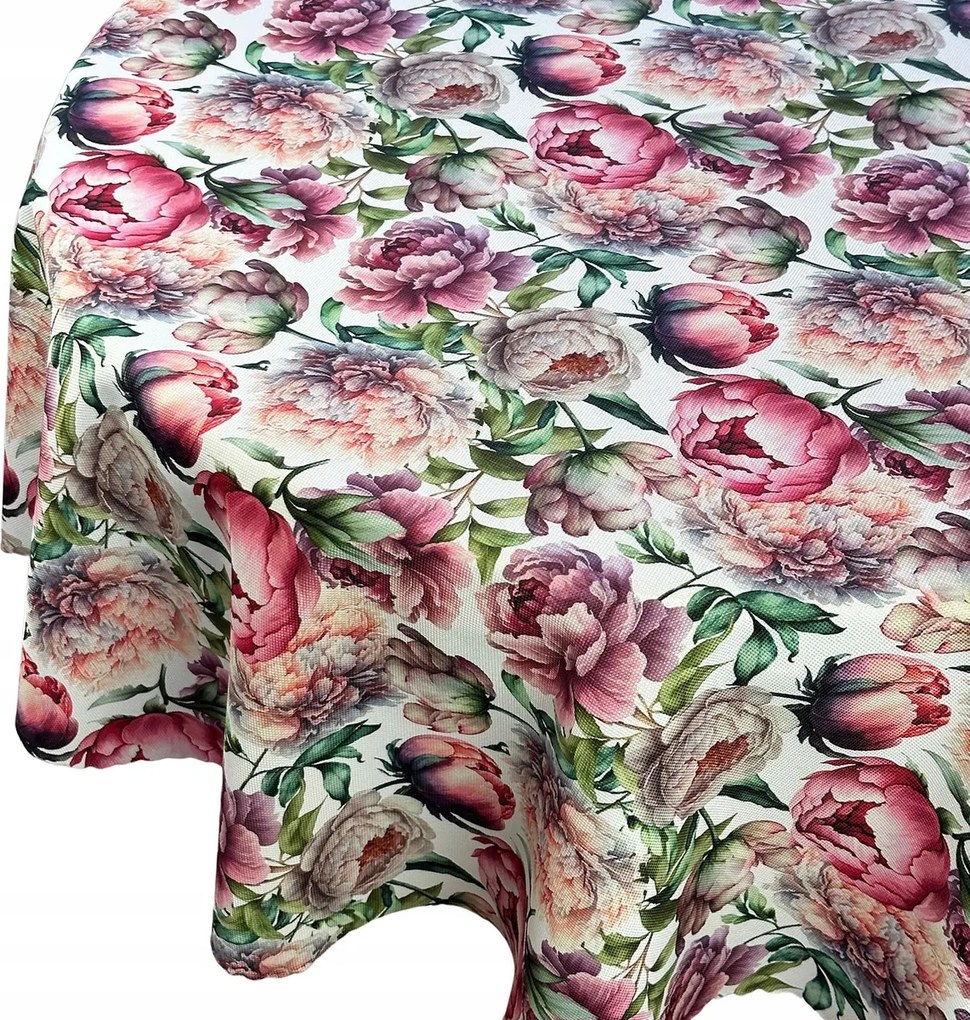 Abrosz Foltálló Tavaszi Színes Rózsaszín Virágok Bazsarózsa Kör Átmérő 120 cm