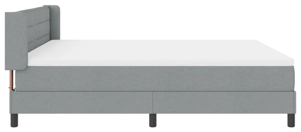 Boxspring Ágy Matraccal, Világosszürke, 180 x 200 cm, Szövet