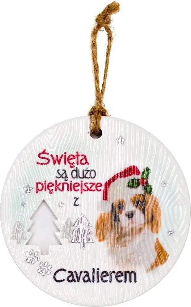 Cavalier Karácsonyi kerámia medál