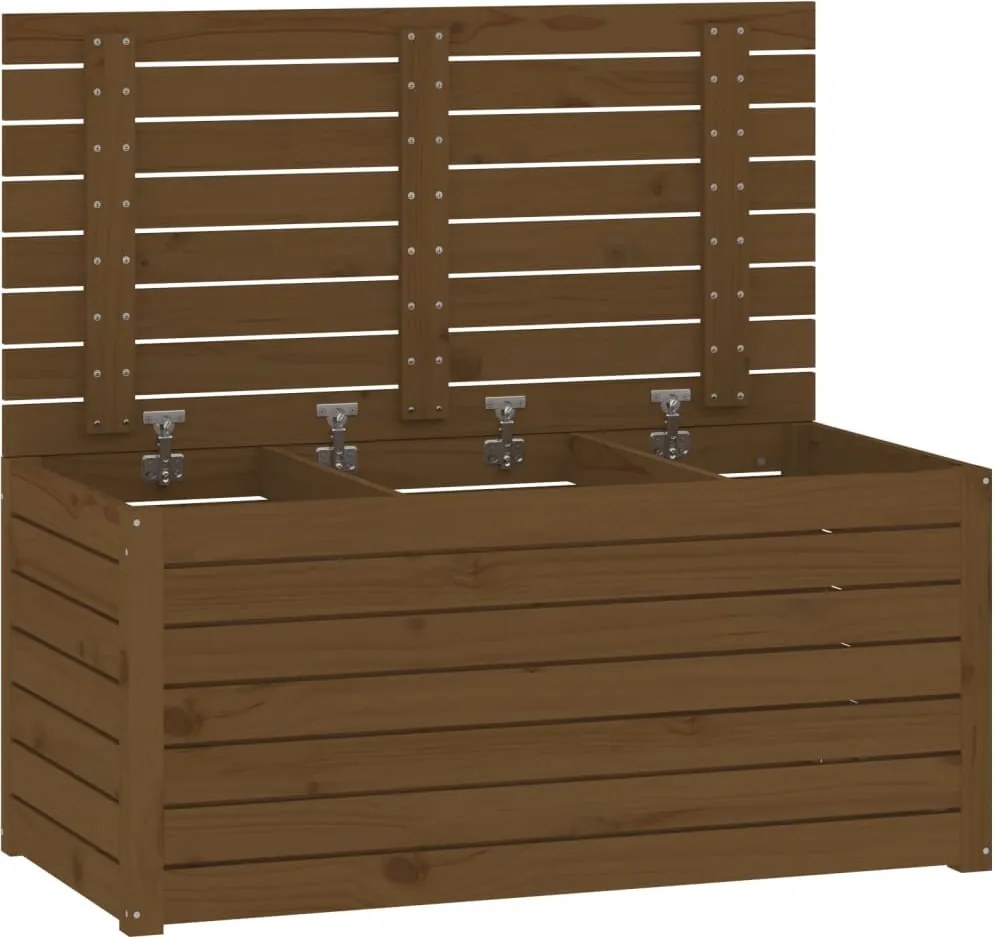 vidaXL mézbarna tömör fenyőfa kerti láda 101 x 50,5 x 46,5 cm
