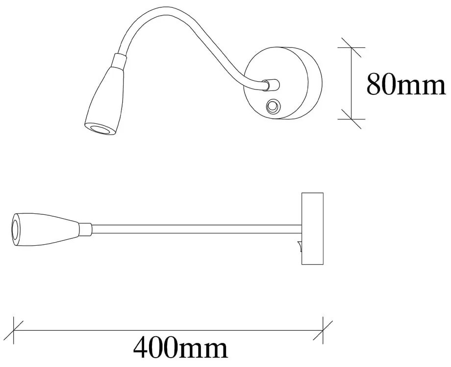 Fekete LED fali lámpa Reading – Opviq lights