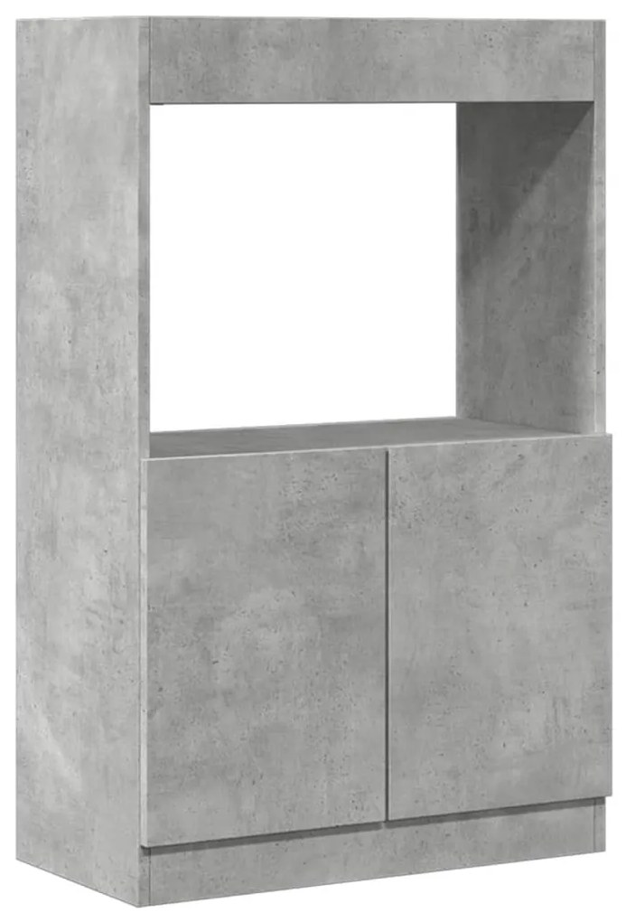 betonszürke szerelt fa magasszekrény 63 x 33 x 100 cm
