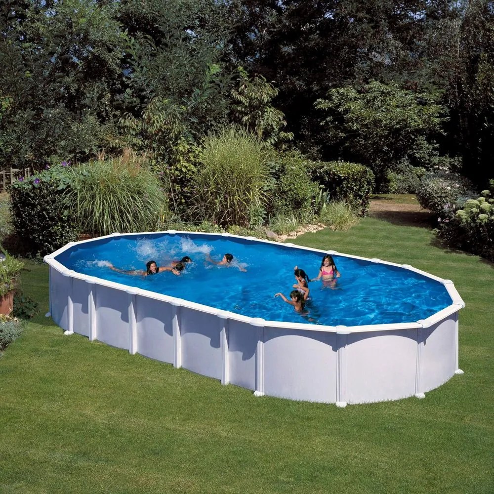 PONTAQUA FREE WHITE STAR 9,1x4,70x1,32 m ovál oldaltámasz nélküli merevfalú medence