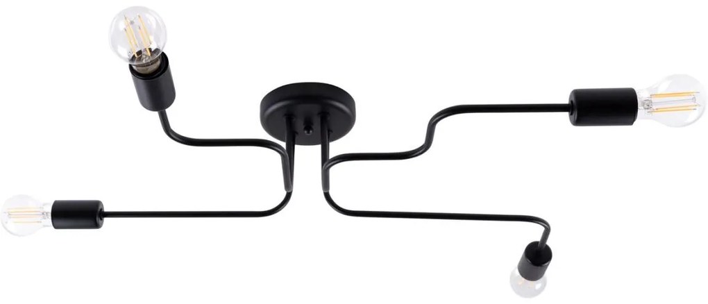 Sollux SL.1446 - Felületre szerelhető csillár VECTOR 4xE27/15W/230V fekete