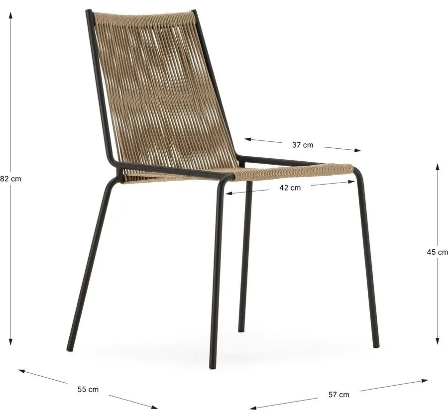 Bézs fém rakásolható étkezőszék szett 2 db-os Emily – Marckeric