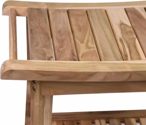Fürdőszobai szék polccal DIVERO SECO teakfa kezeletlen